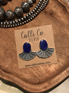 The Alaskan Lapis Earrings, 1-Earrings-Calli Co., Turquoise and Silver Jewelry, Native American Handmade, Zuni Tribe, Navajo Tribe, Brock Texas