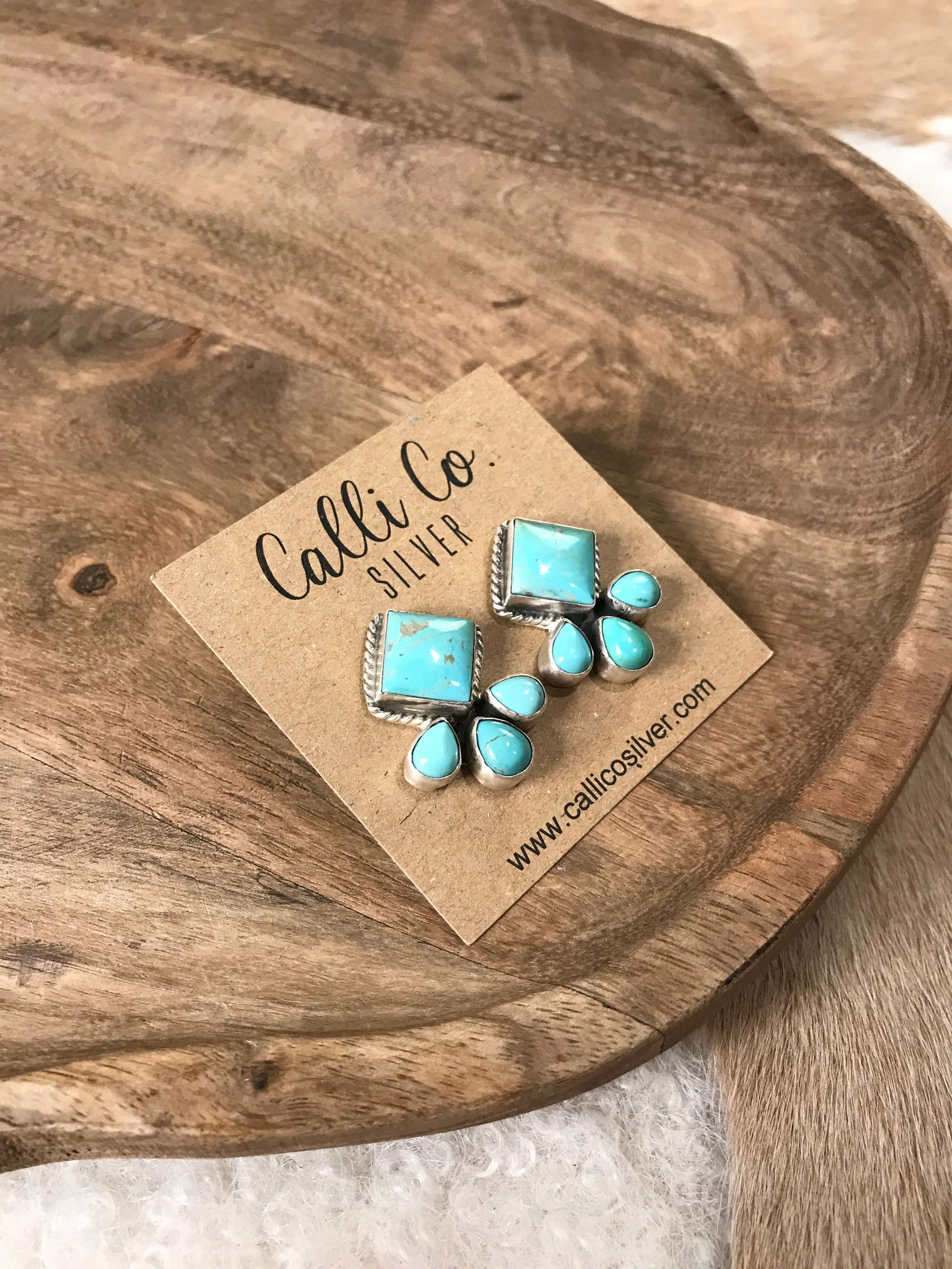 The Piqua Earrings, 6-Earrings-Calli Co., Turquoise and Silver Jewelry, Native American Handmade, Zuni Tribe, Navajo Tribe, Brock Texas