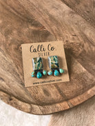 The Piqua Earrings, 9-Earrings-Calli Co., Turquoise and Silver Jewelry, Native American Handmade, Zuni Tribe, Navajo Tribe, Brock Texas
