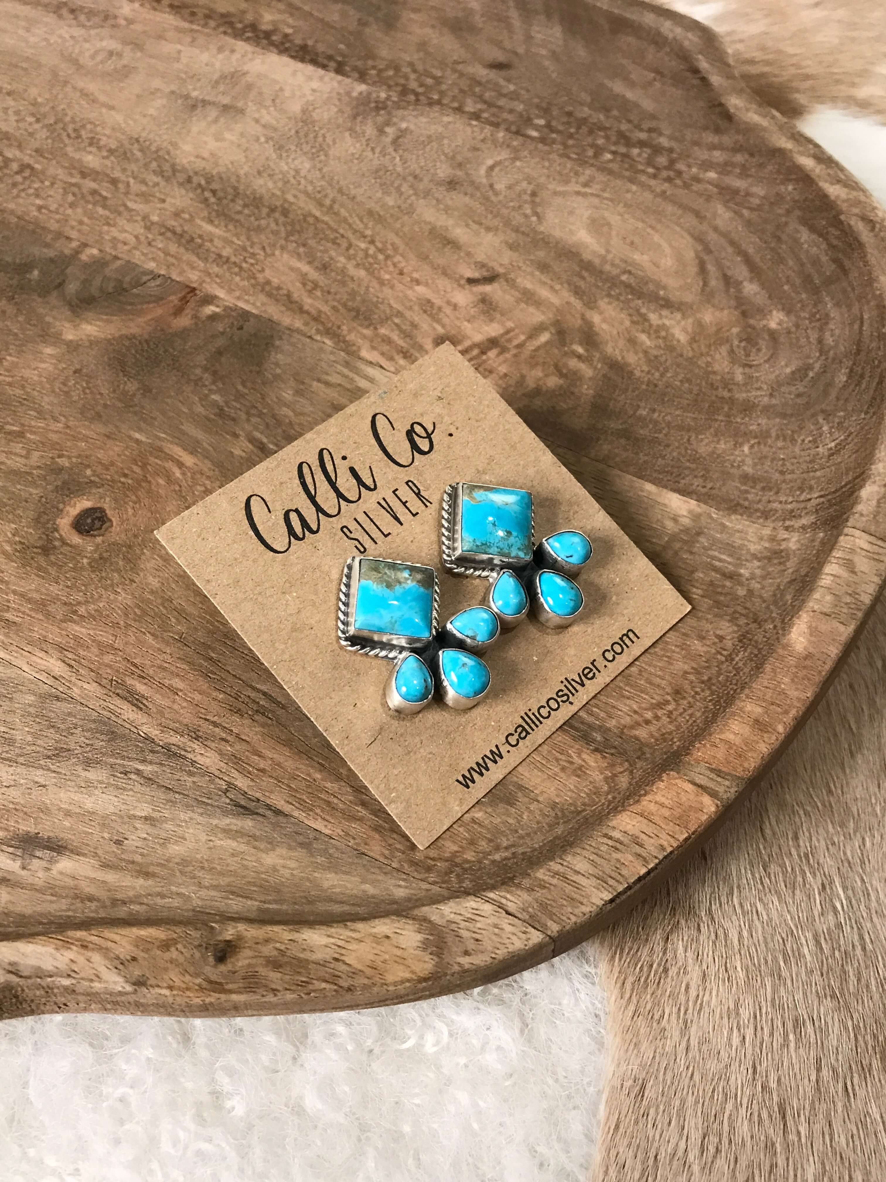 The Piqua Earrings, 10-Earrings-Calli Co., Turquoise and Silver Jewelry, Native American Handmade, Zuni Tribe, Navajo Tribe, Brock Texas