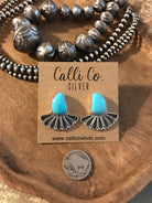 The Alaskan Turquoise Earrings, 3-Earrings-Calli Co., Turquoise and Silver Jewelry, Native American Handmade, Zuni Tribe, Navajo Tribe, Brock Texas