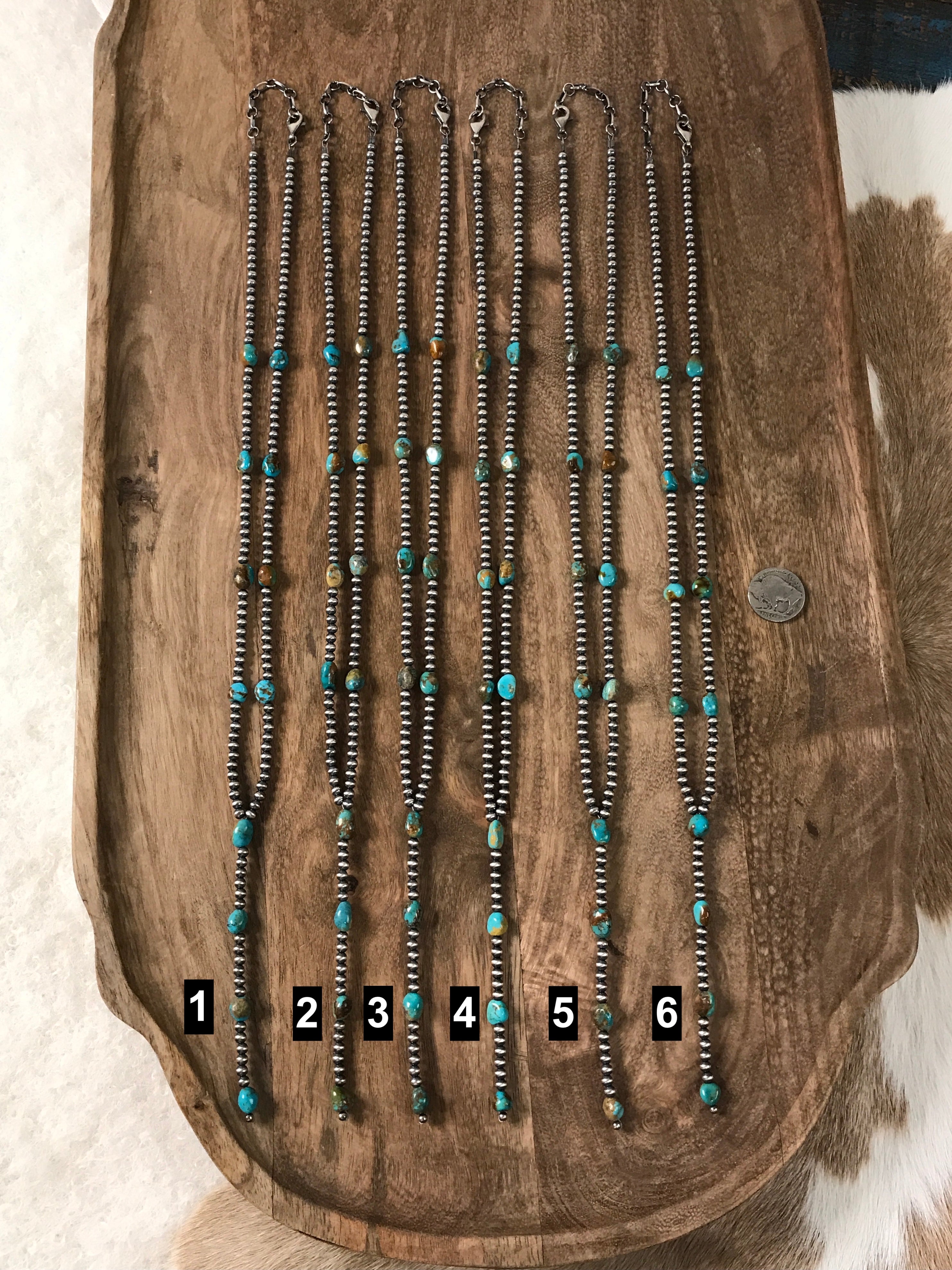 The Coalinga Lariat-Necklaces-Calli Co., Turquoise and Silver Jewelry, Native American Handmade, Zuni Tribe, Navajo Tribe, Brock Texas