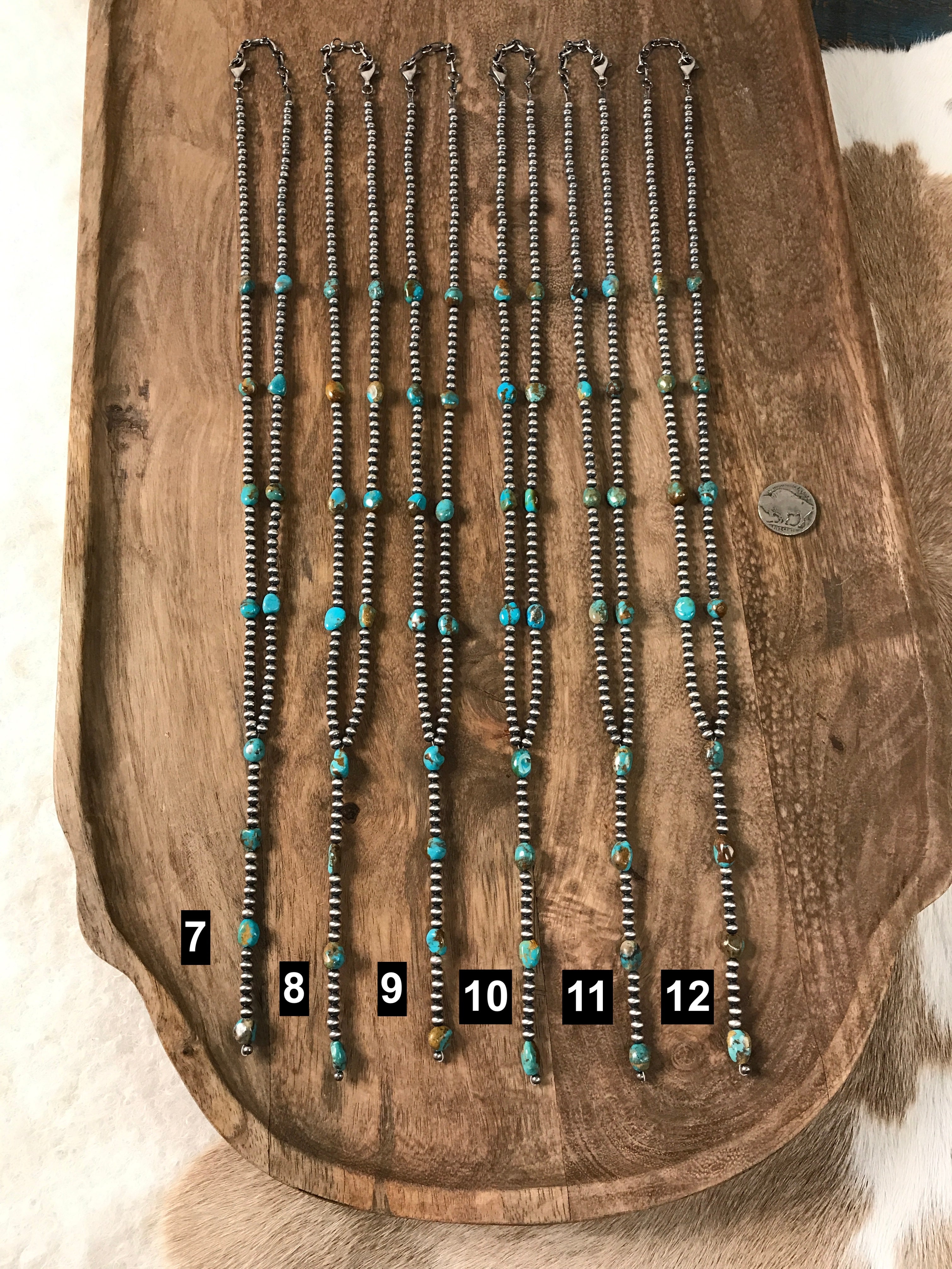 The Coalinga Lariat-Necklaces-Calli Co., Turquoise and Silver Jewelry, Native American Handmade, Zuni Tribe, Navajo Tribe, Brock Texas