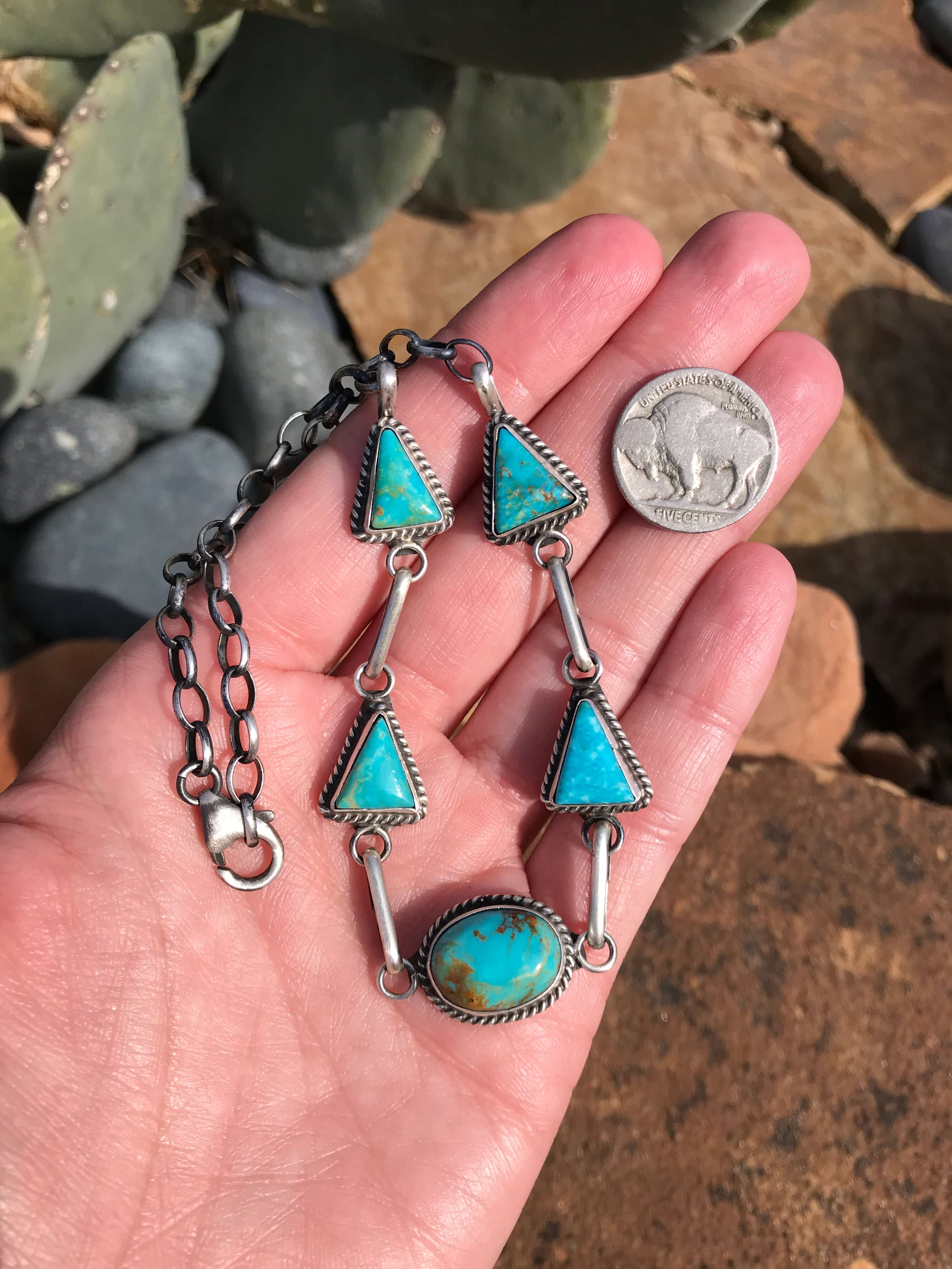 The Lulu Necklace, 5-Necklaces-Calli Co., Turquoise and Silver Jewelry, Native American Handmade, Zuni Tribe, Navajo Tribe, Brock Texas