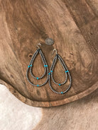 The Carabola Double Hoop Earrings-Earrings-Calli Co., Turquoise and Silver Jewelry, Native American Handmade, Zuni Tribe, Navajo Tribe, Brock Texas