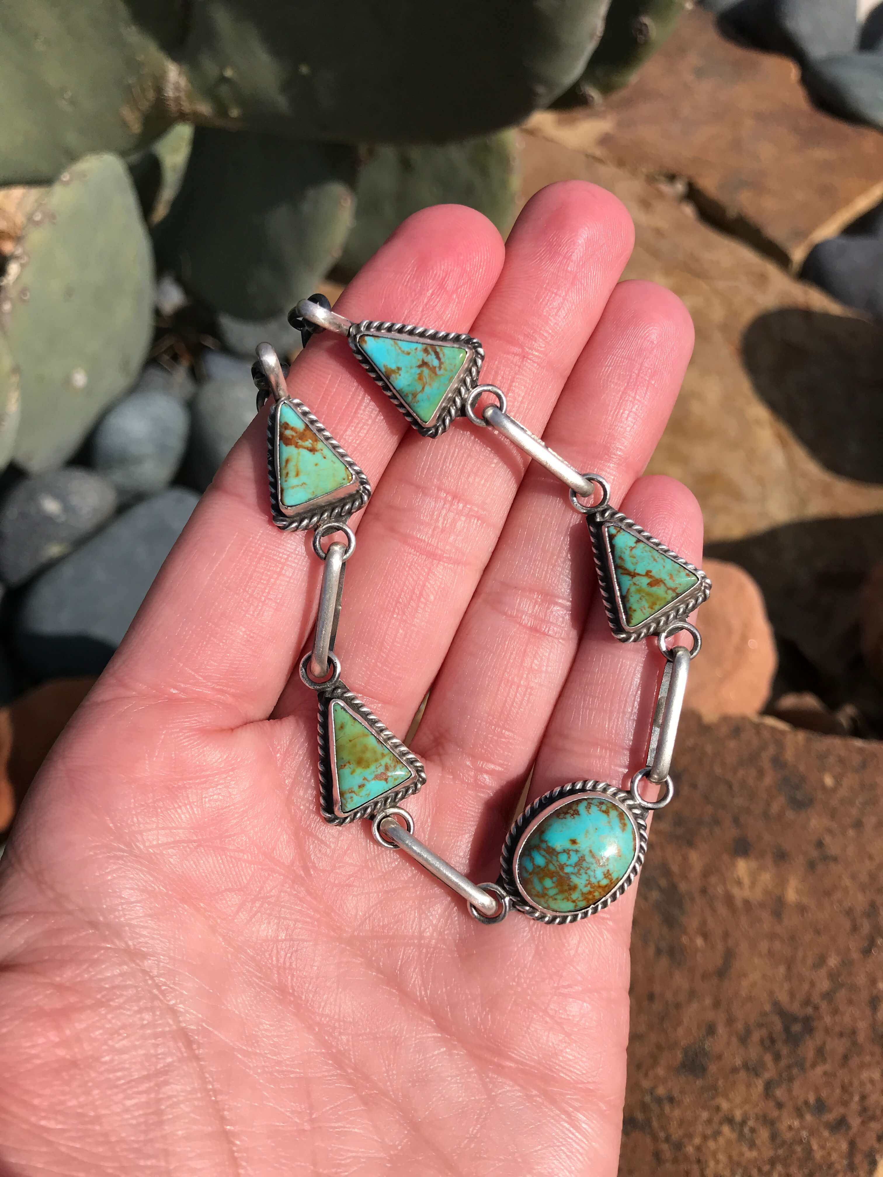 The Lulu Necklace, 6-Necklaces-Calli Co., Turquoise and Silver Jewelry, Native American Handmade, Zuni Tribe, Navajo Tribe, Brock Texas