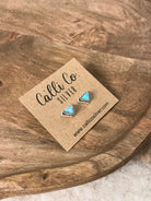 The Verity Opal Studs in Blue-Earrings-Calli Co., Turquoise and Silver Jewelry, Native American Handmade, Zuni Tribe, Navajo Tribe, Brock Texas