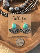 The Alaskan Turquoise Earrings, 13-Earrings-Calli Co., Turquoise and Silver Jewelry, Native American Handmade, Zuni Tribe, Navajo Tribe, Brock Texas