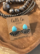 The Alaskan Turquoise Earrings, 14-Earrings-Calli Co., Turquoise and Silver Jewelry, Native American Handmade, Zuni Tribe, Navajo Tribe, Brock Texas