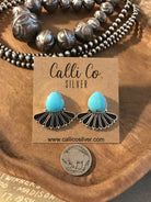 The Alaskan Turquoise Earrings, 14-Earrings-Calli Co., Turquoise and Silver Jewelry, Native American Handmade, Zuni Tribe, Navajo Tribe, Brock Texas