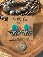 The Alaskan Turquoise Earrings, 15-Earrings-Calli Co., Turquoise and Silver Jewelry, Native American Handmade, Zuni Tribe, Navajo Tribe, Brock Texas