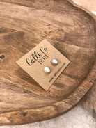 The Verity Opal Studs in White-Earrings-Calli Co., Turquoise and Silver Jewelry, Native American Handmade, Zuni Tribe, Navajo Tribe, Brock Texas