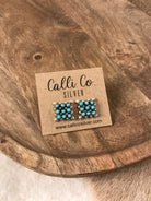 The Heritage Cluster Earrings-Earrings-Calli Co., Turquoise and Silver Jewelry, Native American Handmade, Zuni Tribe, Navajo Tribe, Brock Texas