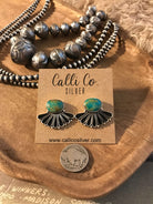 The Alaskan Turquoise Earrings, 16-Earrings-Calli Co., Turquoise and Silver Jewelry, Native American Handmade, Zuni Tribe, Navajo Tribe, Brock Texas