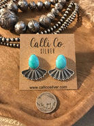 The Alaskan Turquoise Earrings, 17-Earrings-Calli Co., Turquoise and Silver Jewelry, Native American Handmade, Zuni Tribe, Navajo Tribe, Brock Texas