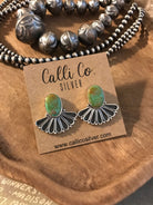 The Alaskan Turquoise Earrings, 18-Earrings-Calli Co., Turquoise and Silver Jewelry, Native American Handmade, Zuni Tribe, Navajo Tribe, Brock Texas