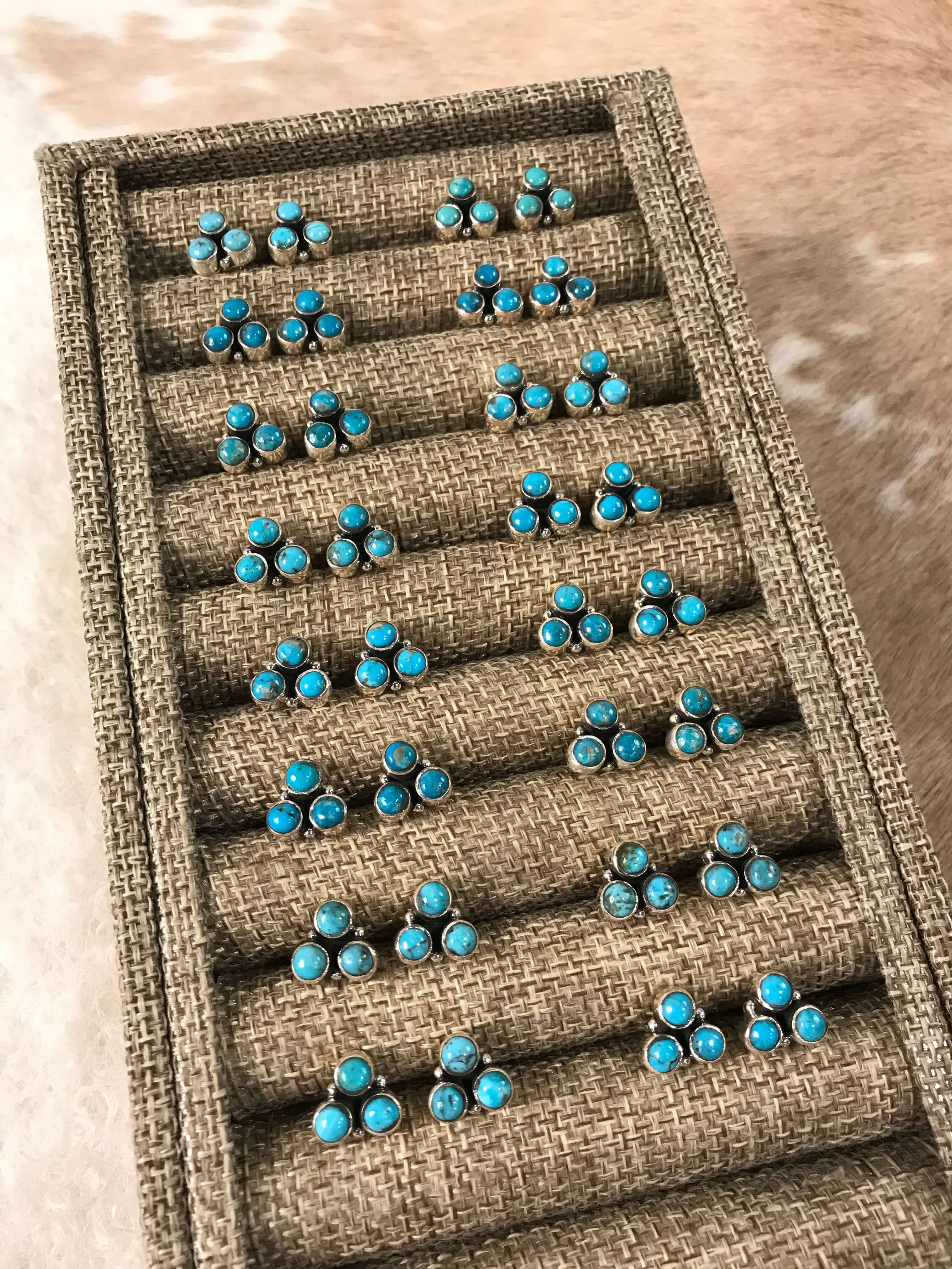 The Serenada Earrings-Earrings-Calli Co., Turquoise and Silver Jewelry, Native American Handmade, Zuni Tribe, Navajo Tribe, Brock Texas