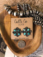 The Campo Turquoise Earrings, 4-Earrings-Calli Co., Turquoise and Silver Jewelry, Native American Handmade, Zuni Tribe, Navajo Tribe, Brock Texas