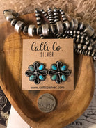 The Campo Turquoise Earrings, 7-Earrings-Calli Co., Turquoise and Silver Jewelry, Native American Handmade, Zuni Tribe, Navajo Tribe, Brock Texas