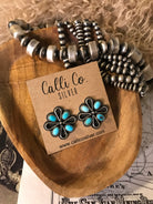 The Campo Turquoise Earrings, 8-Earrings-Calli Co., Turquoise and Silver Jewelry, Native American Handmade, Zuni Tribe, Navajo Tribe, Brock Texas