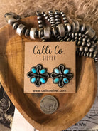 The Campo Turquoise Earrings, 8-Earrings-Calli Co., Turquoise and Silver Jewelry, Native American Handmade, Zuni Tribe, Navajo Tribe, Brock Texas