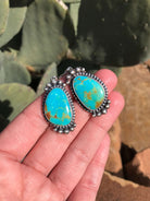 The Turquoise Dangle Earrings, 5-Earrings-Calli Co., Turquoise and Silver Jewelry, Native American Handmade, Zuni Tribe, Navajo Tribe, Brock Texas