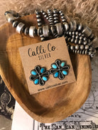 The Campo Turquoise Earrings, 10-Earrings-Calli Co., Turquoise and Silver Jewelry, Native American Handmade, Zuni Tribe, Navajo Tribe, Brock Texas