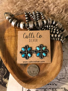 The Campo Turquoise Earrings, 10-Earrings-Calli Co., Turquoise and Silver Jewelry, Native American Handmade, Zuni Tribe, Navajo Tribe, Brock Texas