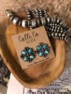 The Campo Turquoise Earrings, 11-Earrings-Calli Co., Turquoise and Silver Jewelry, Native American Handmade, Zuni Tribe, Navajo Tribe, Brock Texas