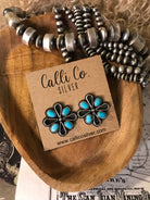 The Campo Turquoise Earrings, 12-Earrings-Calli Co., Turquoise and Silver Jewelry, Native American Handmade, Zuni Tribe, Navajo Tribe, Brock Texas