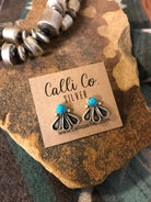 The Riviera Turquoise Earrings-Earrings-Calli Co., Turquoise and Silver Jewelry, Native American Handmade, Zuni Tribe, Navajo Tribe, Brock Texas