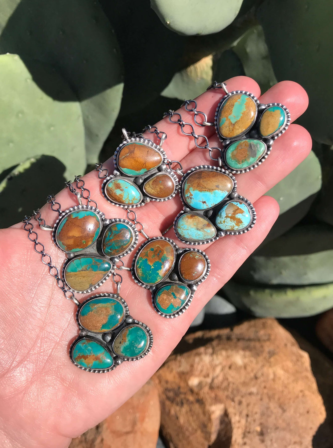 The Opelika Turquoise Necklaces-Necklaces-Calli Co., Turquoise and Silver Jewelry, Native American Handmade, Zuni Tribe, Navajo Tribe, Brock Texas