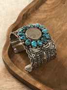 The Cave Creek Buffalo Nickel and Turquoise Cuff-Bracelets & Cuffs-Calli Co., Turquoise and Silver Jewelry, Native American Handmade, Zuni Tribe, Navajo Tribe, Brock Texas