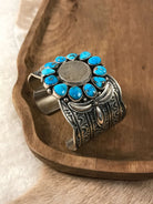 The Smith Rock Buffalo Nickel and Turquoise Cuff-Bracelets & Cuffs-Calli Co., Turquoise and Silver Jewelry, Native American Handmade, Zuni Tribe, Navajo Tribe, Brock Texas