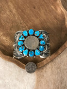 The Smith Rock Buffalo Nickel and Turquoise Cuff-Bracelets & Cuffs-Calli Co., Turquoise and Silver Jewelry, Native American Handmade, Zuni Tribe, Navajo Tribe, Brock Texas