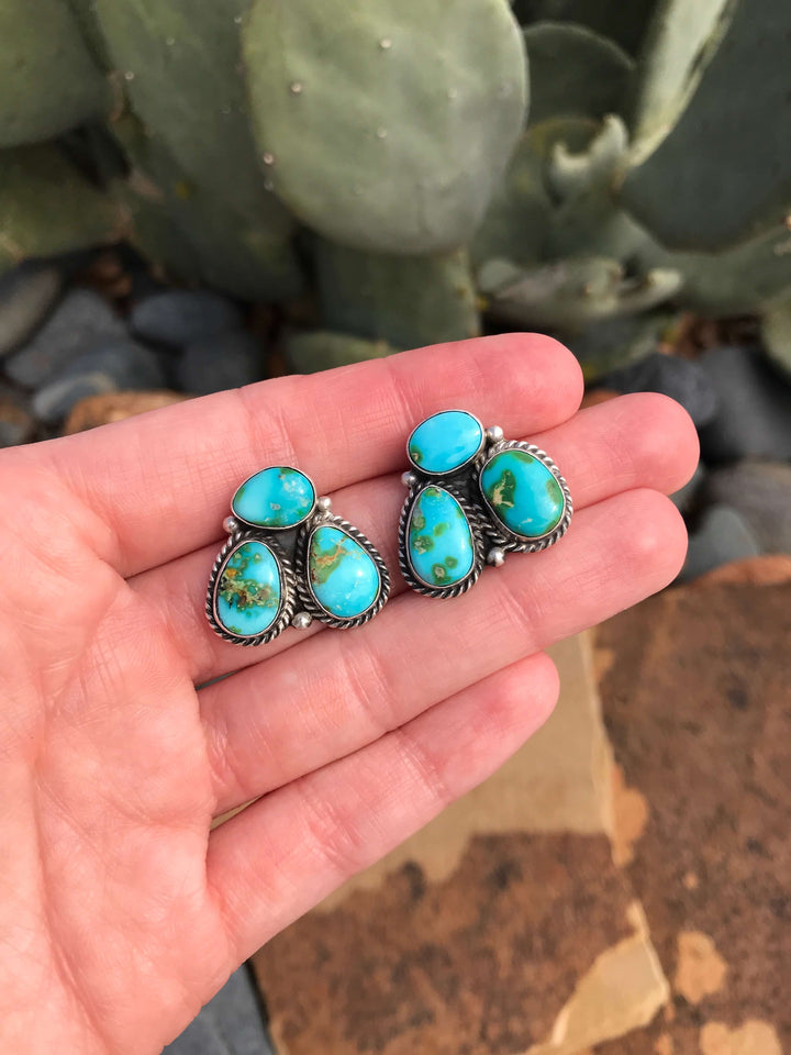 The Journey West Earrings, 8-Earrings-Calli Co., Turquoise and Silver Jewelry, Native American Handmade, Zuni Tribe, Navajo Tribe, Brock Texas