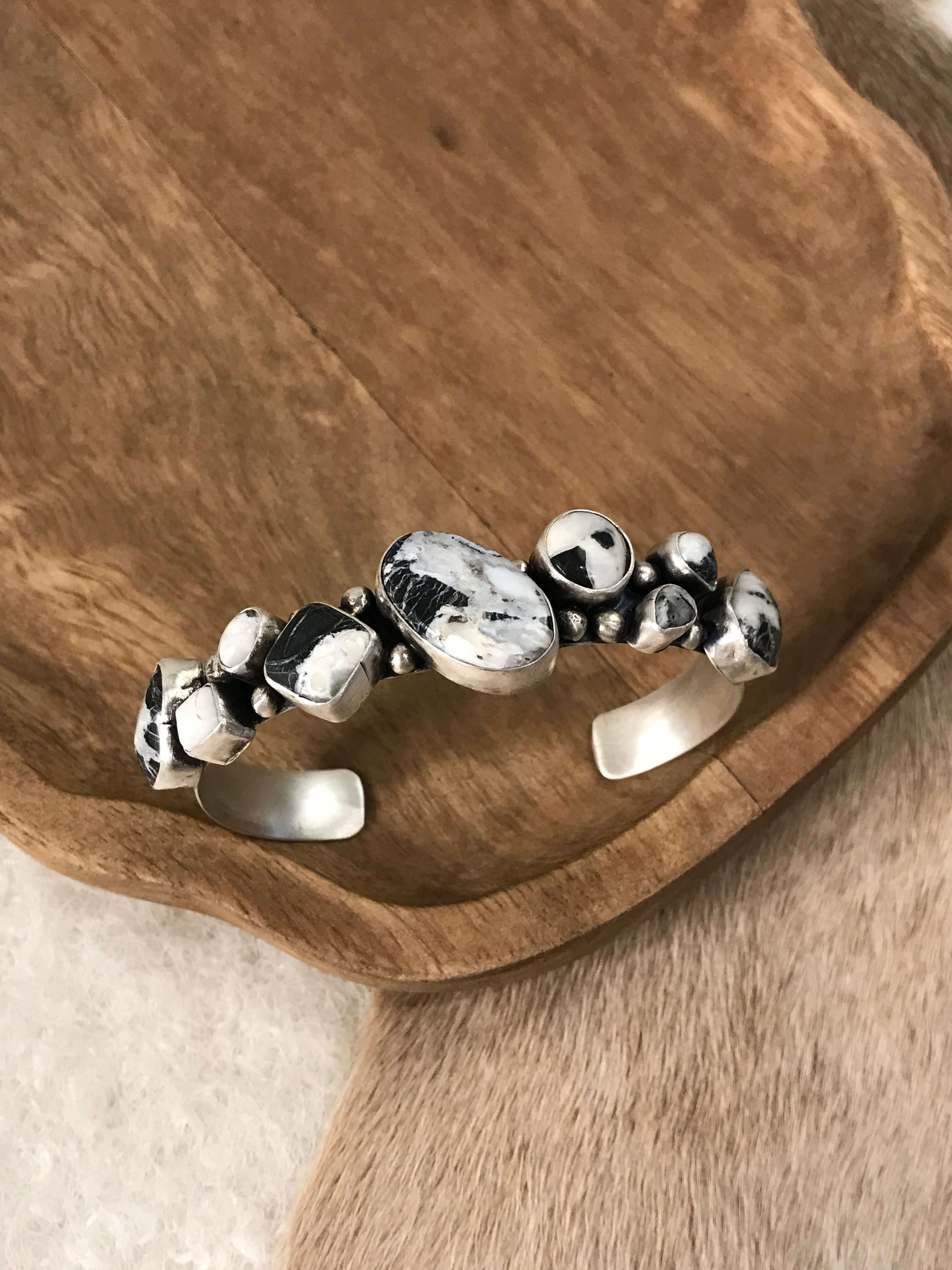 The White River Cuff xx-Bracelets & Cuffs-Calli Co., Turquoise and Silver Jewelry, Native American Handmade, Zuni Tribe, Navajo Tribe, Brock Texas