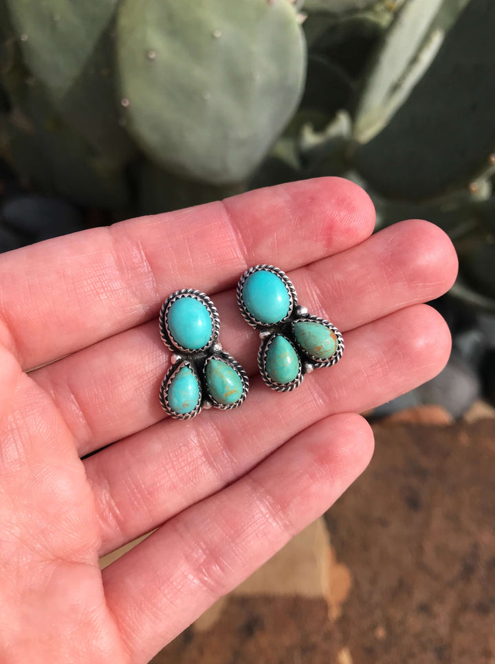 The Journey West Earrings, 1-Earrings-Calli Co., Turquoise and Silver Jewelry, Native American Handmade, Zuni Tribe, Navajo Tribe, Brock Texas