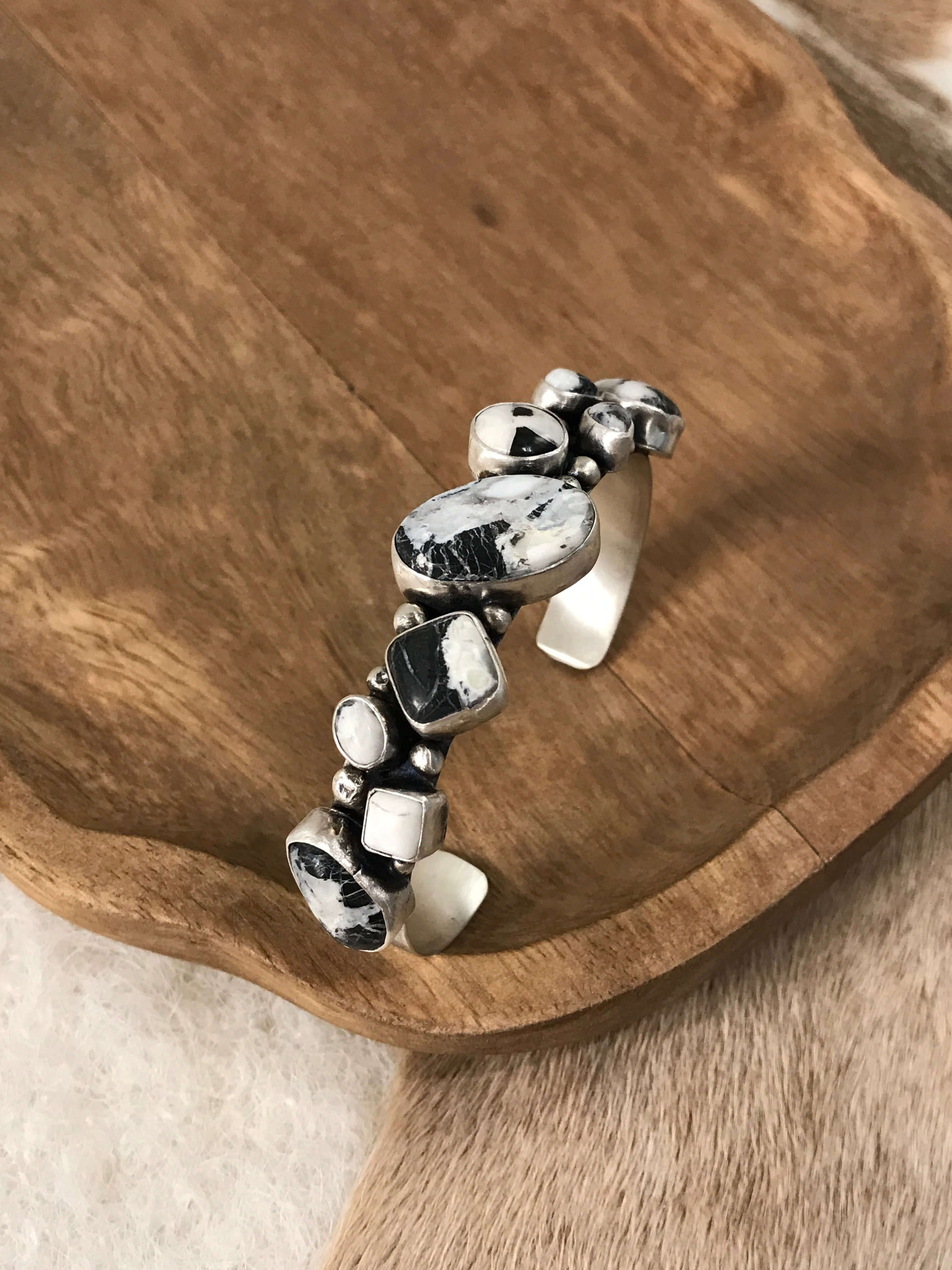 The White River Cuff xx-Bracelets & Cuffs-Calli Co., Turquoise and Silver Jewelry, Native American Handmade, Zuni Tribe, Navajo Tribe, Brock Texas