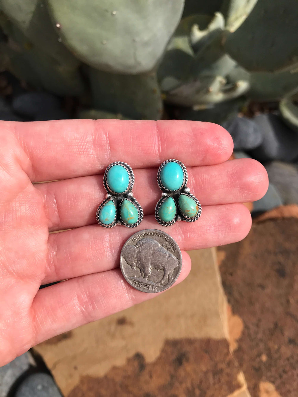 The Journey West Earrings, 1-Earrings-Calli Co., Turquoise and Silver Jewelry, Native American Handmade, Zuni Tribe, Navajo Tribe, Brock Texas