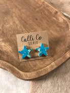 The Stardust Studs, 1-Earrings-Calli Co., Turquoise and Silver Jewelry, Native American Handmade, Zuni Tribe, Navajo Tribe, Brock Texas