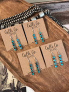 The Amado Turquoise Drop Earrings-Earrings-Calli Co., Turquoise and Silver Jewelry, Native American Handmade, Zuni Tribe, Navajo Tribe, Brock Texas