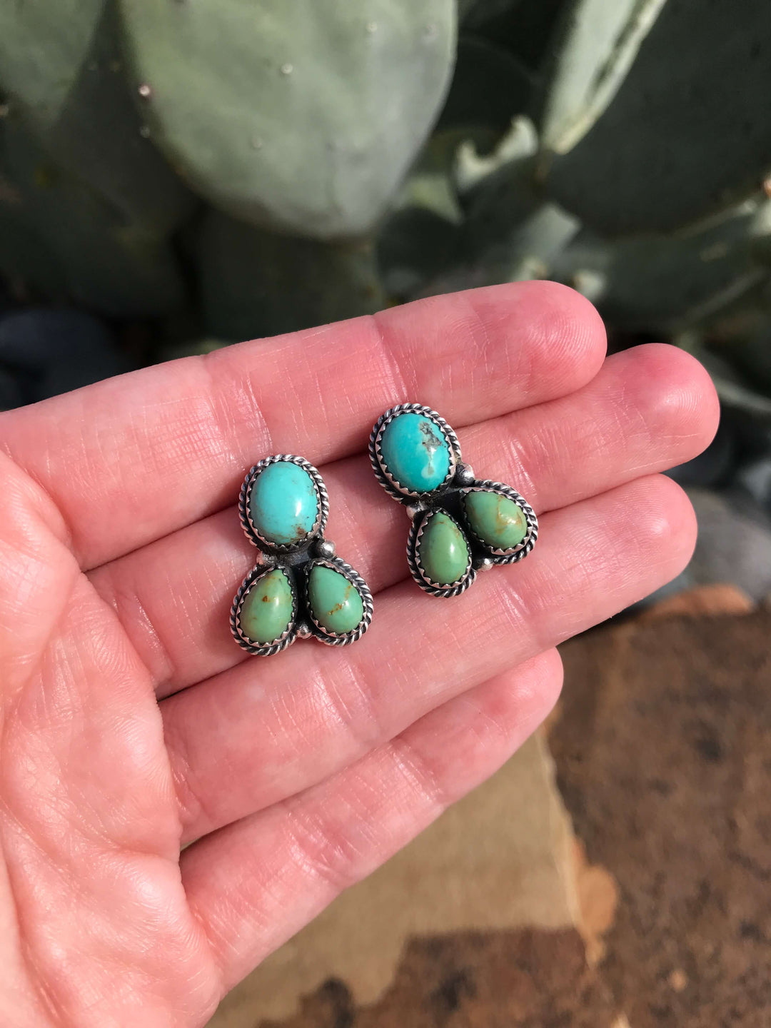 The Journey West Earrings, 3-Earrings-Calli Co., Turquoise and Silver Jewelry, Native American Handmade, Zuni Tribe, Navajo Tribe, Brock Texas