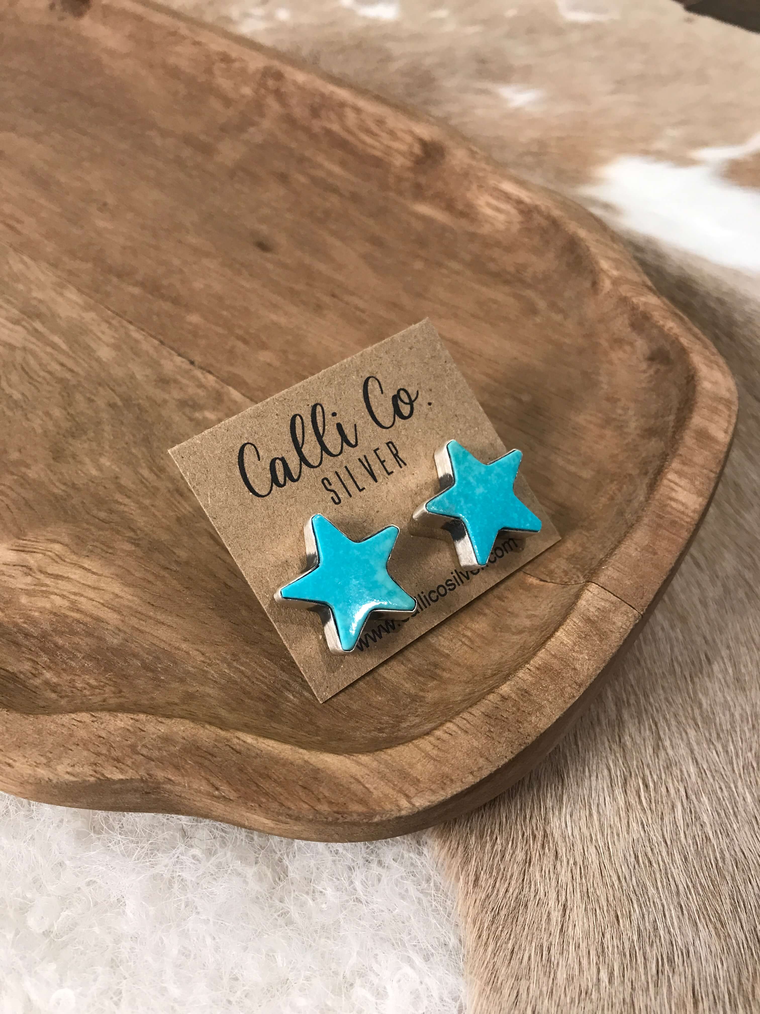 The Stardust Studs, 2-Earrings-Calli Co., Turquoise and Silver Jewelry, Native American Handmade, Zuni Tribe, Navajo Tribe, Brock Texas