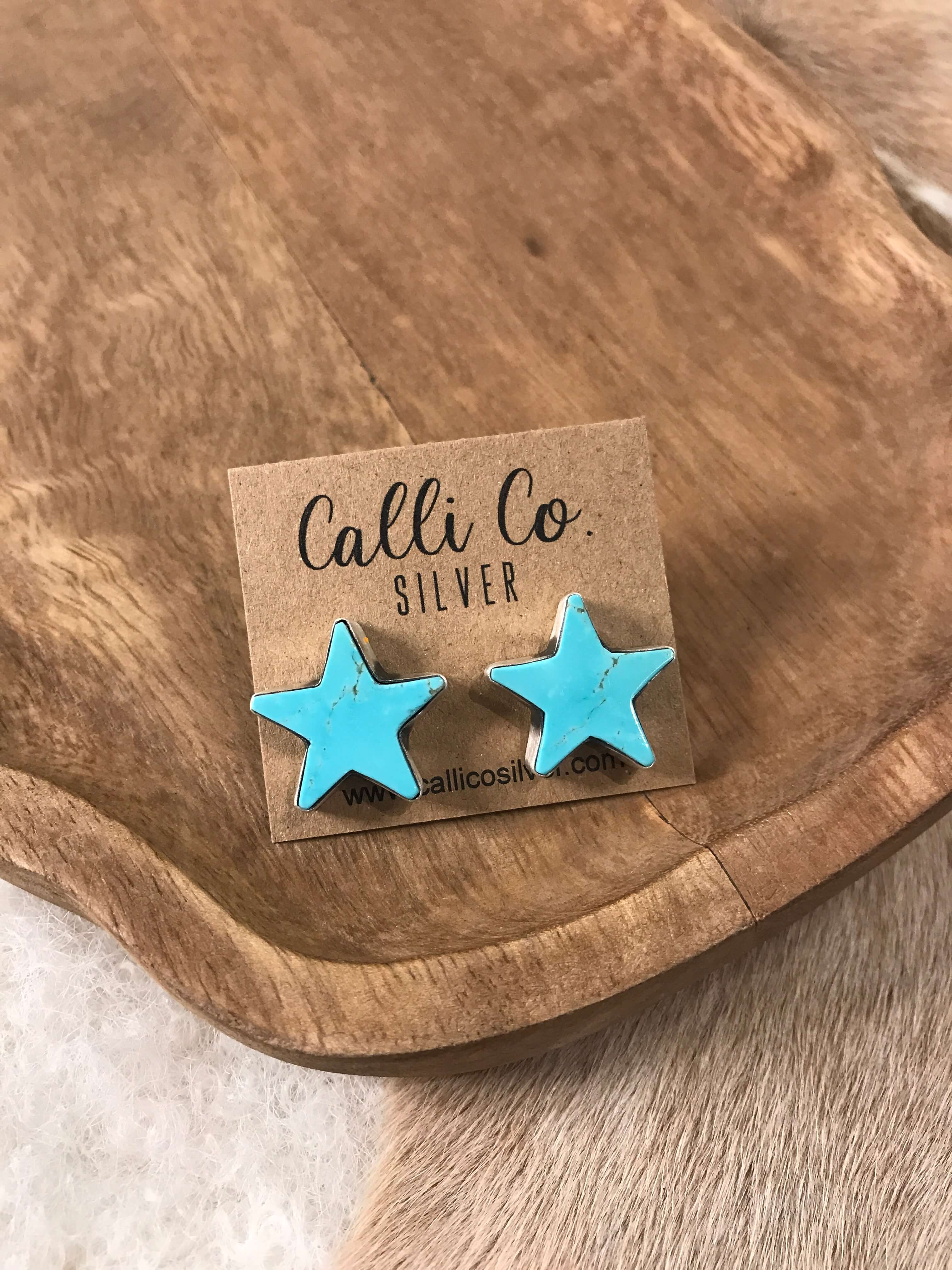 The Stardust Studs, 4-Earrings-Calli Co., Turquoise and Silver Jewelry, Native American Handmade, Zuni Tribe, Navajo Tribe, Brock Texas