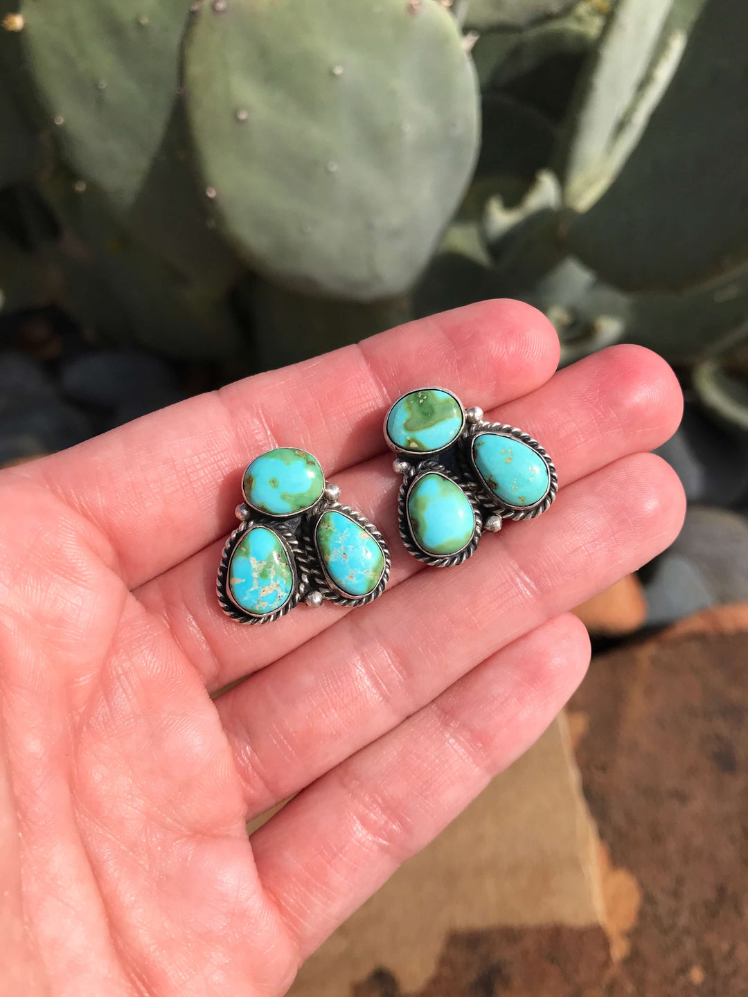 The Journey West Earrings, 10-Earrings-Calli Co., Turquoise and Silver Jewelry, Native American Handmade, Zuni Tribe, Navajo Tribe, Brock Texas