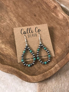 The Dallam Hoop Earrings in Green-Earrings-Calli Co., Turquoise and Silver Jewelry, Native American Handmade, Zuni Tribe, Navajo Tribe, Brock Texas