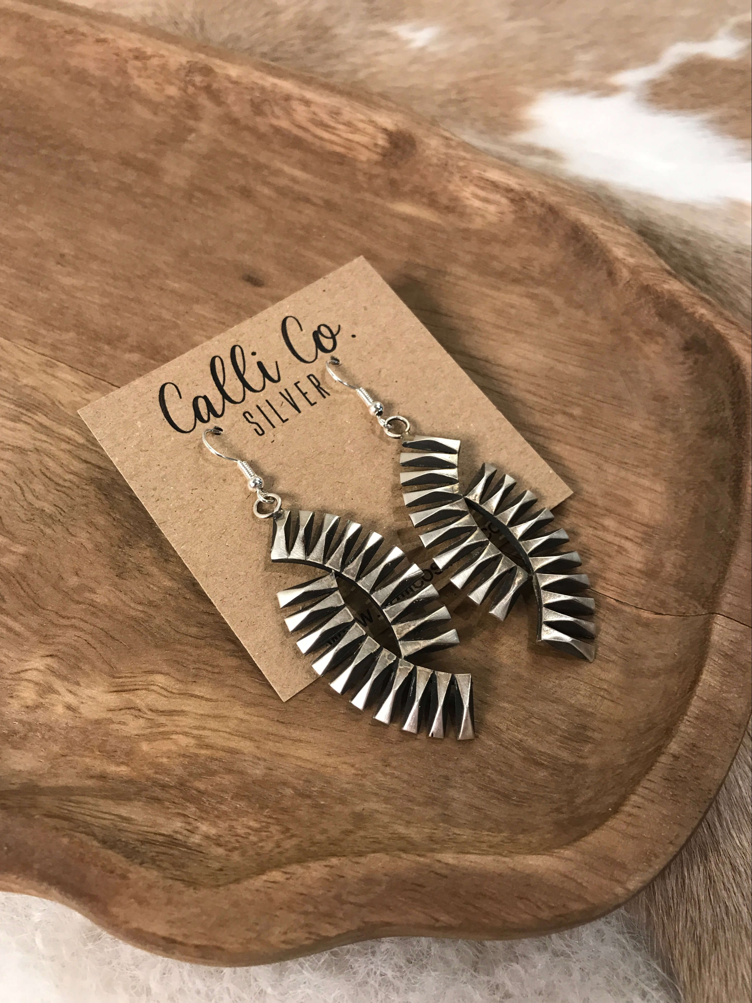 The Billini Earrings-Earrings-Calli Co., Turquoise and Silver Jewelry, Native American Handmade, Zuni Tribe, Navajo Tribe, Brock Texas