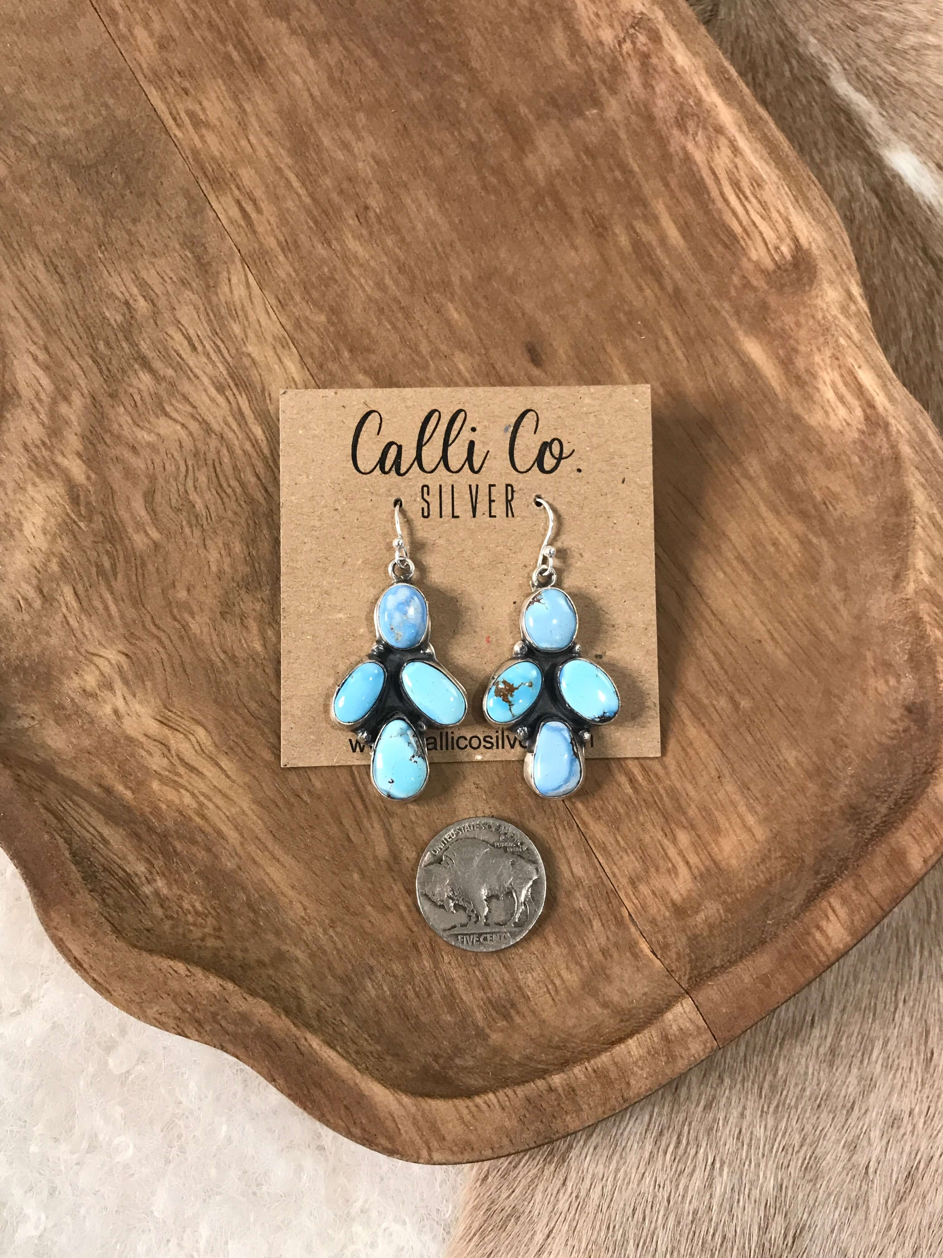 The Wallowa Dangles, 1-Earrings-Calli Co., Turquoise and Silver Jewelry, Native American Handmade, Zuni Tribe, Navajo Tribe, Brock Texas