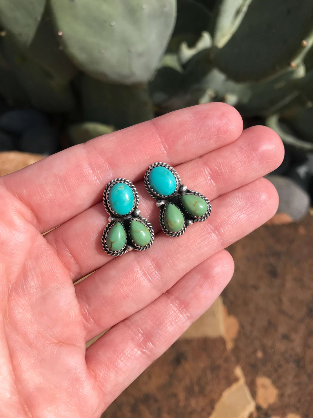 The Journey West Earrings, 9-Earrings-Calli Co., Turquoise and Silver Jewelry, Native American Handmade, Zuni Tribe, Navajo Tribe, Brock Texas